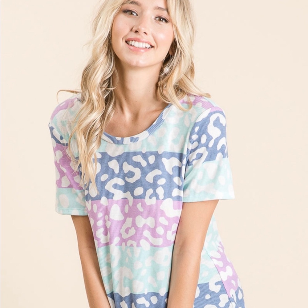 Color block leopard top - Picture 2 of 4
